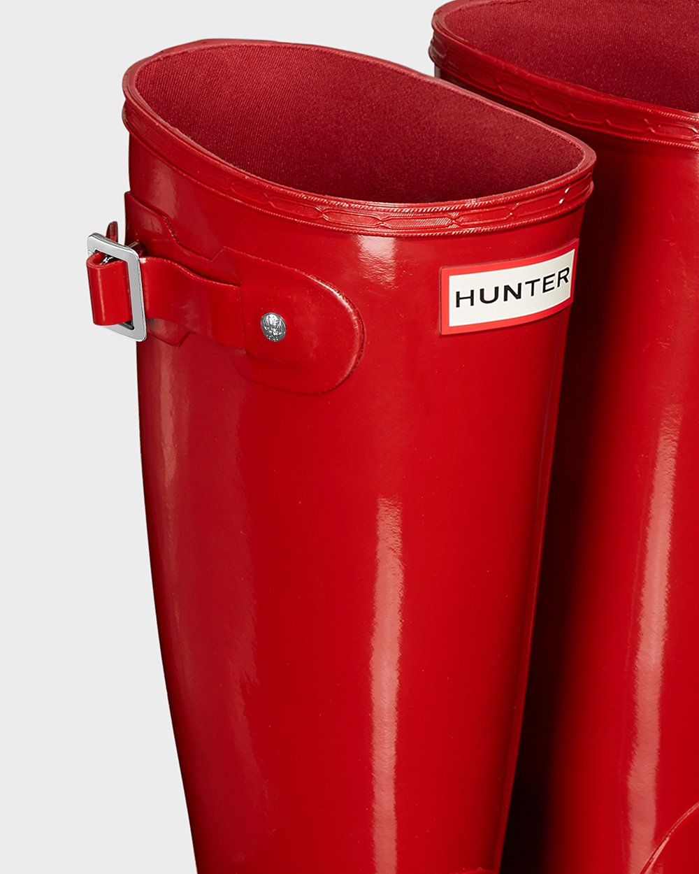 Hoge Regenlaarzen Dames - Hunter Original Gloss - Rood - 41TVRJHFB